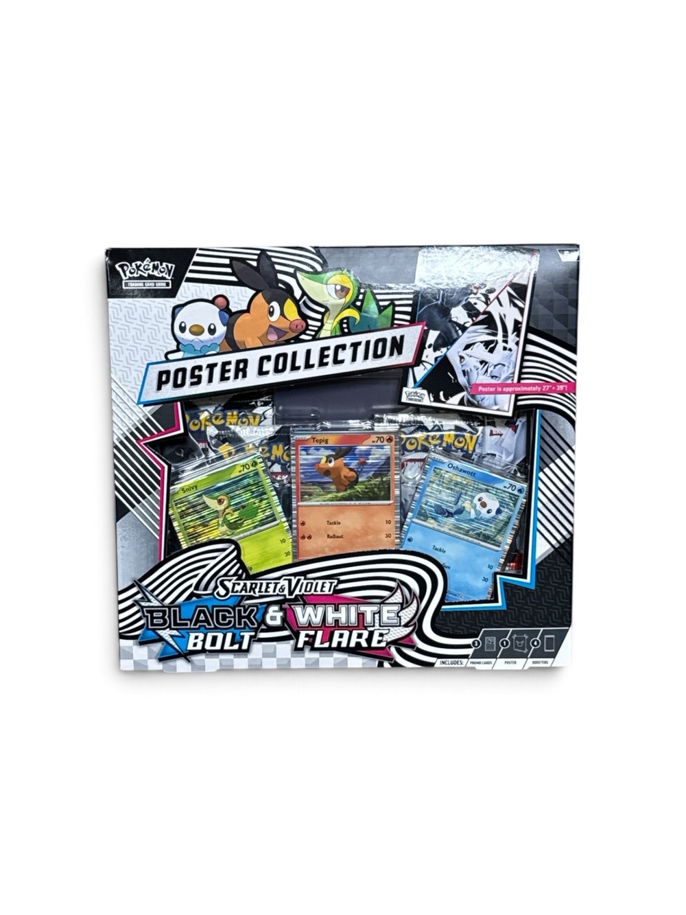 2025 Pokémon TCG Unova Poster Collection Black Bolt White Flare Sealed